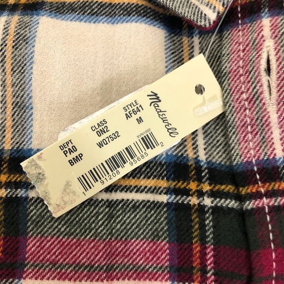 Madewell Plaid Button Down Shirt Size Medium NWT - Picture 11 of 11
